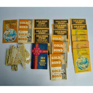 Vintage Gold Bond Stamp Savers Books Collection With Bonus Stamps
